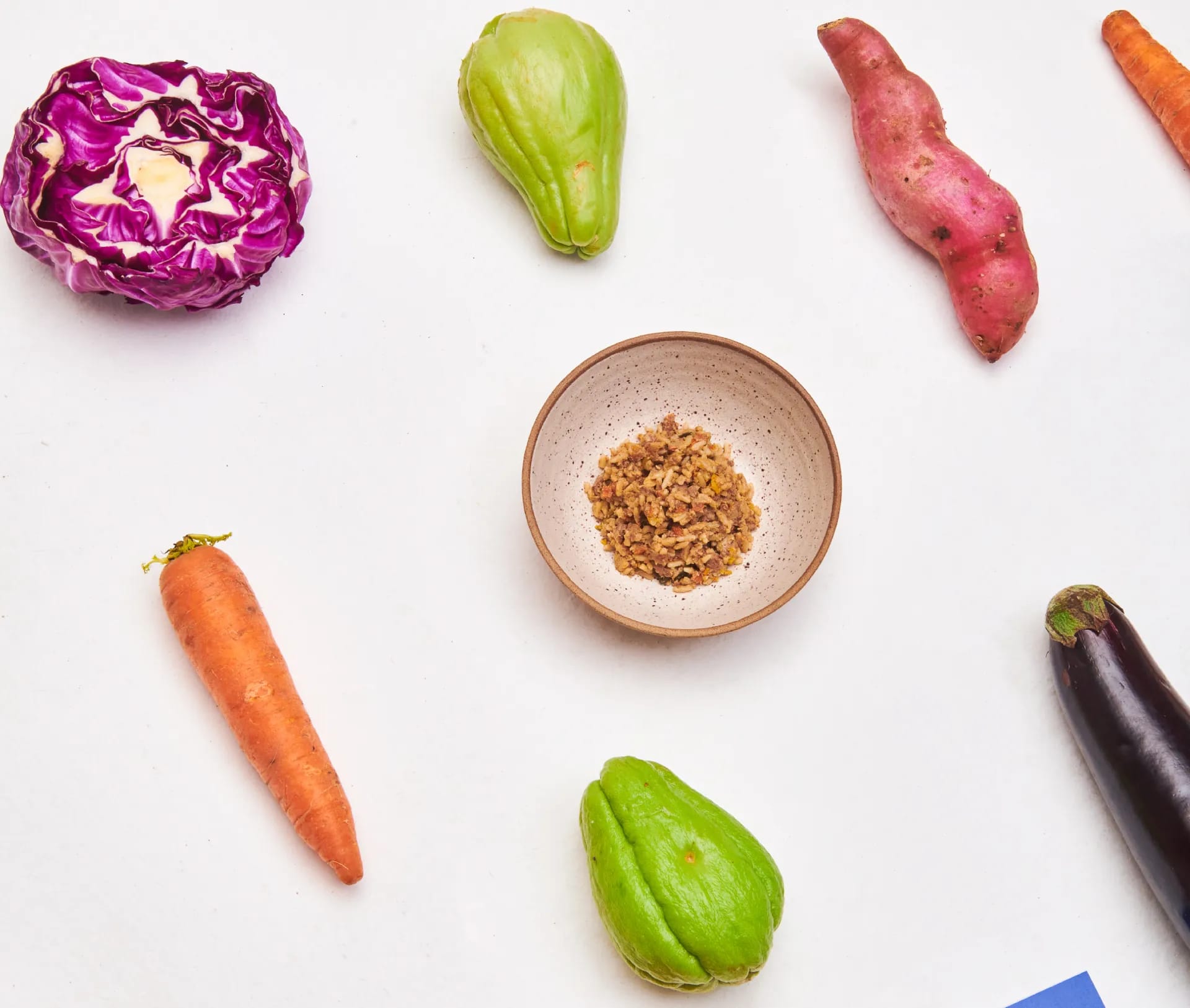 Vegetais frescos e naturais utilizados na alimentação para cães da A Quinta